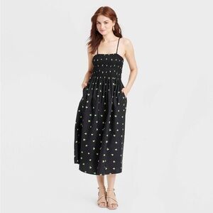 a new day Black and Green Midi Dress